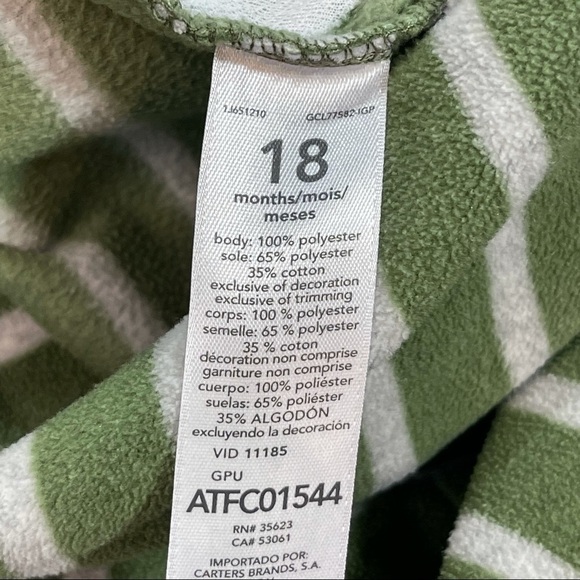 Bundle of 2 Fleece One Piece Pajamas 18 months - Picture 5 of 6